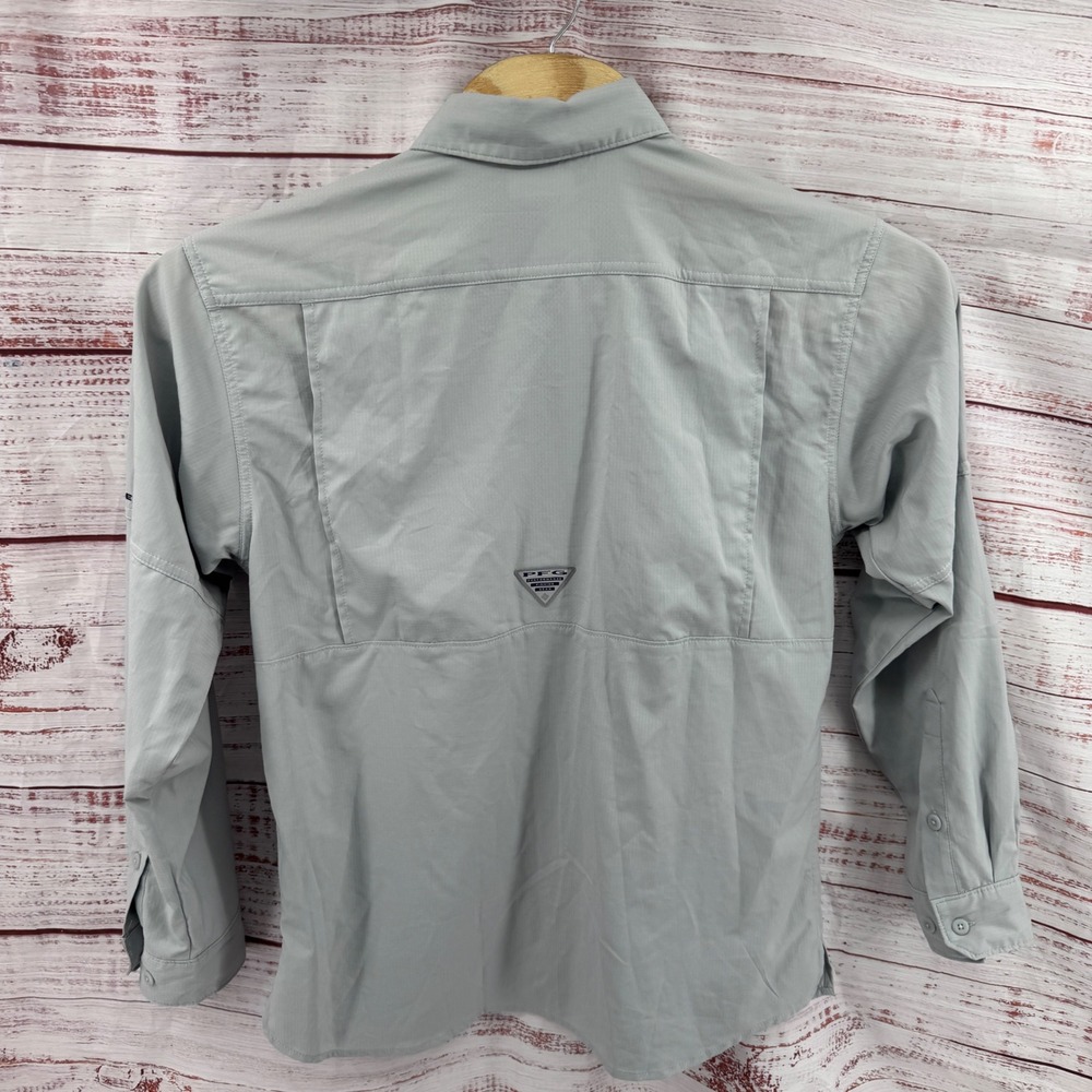 Columbia PFG Shirt Mens Small NC State Wolfpack Fishing Vented Grey UPF 40 - Picture 10 of 13